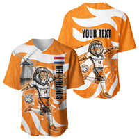 Personalized Netherlands Football Lion Mascot Baseball Jersey Dutch Orange Flag Windmill Symbol Comic