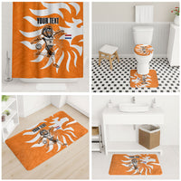 Personalized Netherlands Football Lion Mascot Bathroom Set Dutch Orange Flag Windmill Symbol Comic