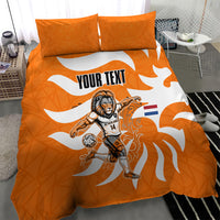 Personalized Netherlands Football Lion Mascot Bedding Set Dutch Orange Flag Windmill Symbol Comic