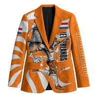Personalized Netherlands Football Lion Mascot Blazer Dutch Orange Flag Windmill Symbol Comic
