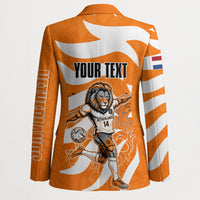 Personalized Netherlands Football Lion Mascot Blazer Dutch Orange Flag Windmill Symbol Comic