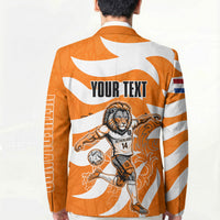 Personalized Netherlands Football Lion Mascot Blazer Dutch Orange Flag Windmill Symbol Comic