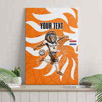 Personalized Netherlands Football Lion Mascot Canvas Wall Art Dutch Orange Flag Windmill Symbol Comic