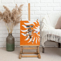 Personalized Netherlands Football Lion Mascot Canvas Wall Art Dutch Orange Flag Windmill Symbol Comic