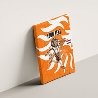 Personalized Netherlands Football Lion Mascot Canvas Wall Art Dutch Orange Flag Windmill Symbol Comic