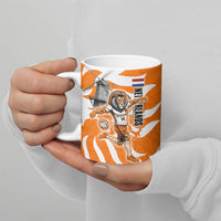Personalized Netherlands Football Lion Mascot Ceramic Mug Dutch Orange Flag Windmill Symbol Comic