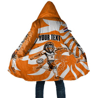 Personalized Netherlands Football Lion Mascot Cloak Dutch Orange Flag Windmill Symbol Comic