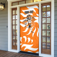 Personalized Netherlands Football Lion Mascot Door Cover Dutch Orange Flag Windmill Symbol Comic