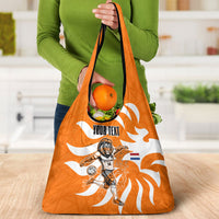 Personalized Netherlands Football Lion Mascot Grocery Bag Dutch Orange Flag Windmill Symbol Comic