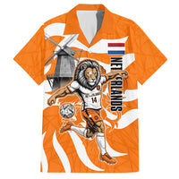 Personalized Netherlands Football Lion Mascot Hawaiian Shirt Dutch Orange Flag Windmill Symbol Comic
