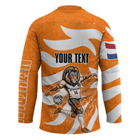Personalized Netherlands Football Lion Mascot Hockey Jersey Dutch Orange Flag Windmill Symbol Comic