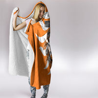 Personalized Netherlands Football Lion Mascot Hooded Blanket Dutch Orange Flag Windmill Symbol Comic