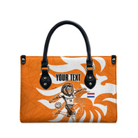 Personalized Netherlands Football Lion Mascot Leather Bag Dutch Orange Flag Windmill Symbol Comic