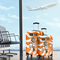 Personalized Netherlands Football Lion Mascot Luggage Cover Dutch Orange Flag Windmill Symbol Comic