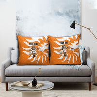 Personalized Netherlands Football Lion Mascot Pillow Cover Dutch Orange Flag Windmill Symbol Comic