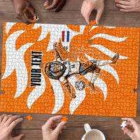 Personalized Netherlands Football Lion Mascot Puzzle Dutch Orange Flag Windmill Symbol Comic