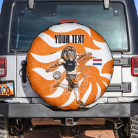 Personalized Netherlands Football Lion Mascot Spare Tire Cover Dutch Orange Flag Windmill Symbol Comic