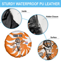 Personalized Netherlands Football Lion Mascot Spare Tire Cover Dutch Orange Flag Windmill Symbol Comic
