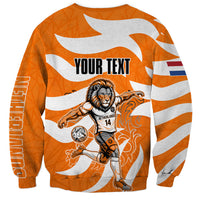 Personalized Netherlands Football Lion Mascot Sweatshirt Dutch Orange Flag Windmill Symbol Comic