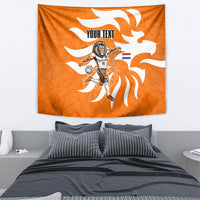 Personalized Netherlands Football Lion Mascot Tapestry Dutch Orange Flag Windmill Symbol Comic