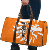 Personalized Netherlands Football Lion Mascot Travel Bag Dutch Orange Flag Windmill Symbol Comic