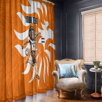Personalized Netherlands Football Lion Mascot Window Curtain Dutch Orange Flag Windmill Symbol Comic
