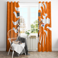Personalized Netherlands Football Lion Mascot Window Curtain Dutch Orange Flag Windmill Symbol Comic