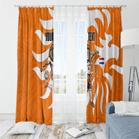 Personalized Netherlands Football Lion Mascot Window Curtain Dutch Orange Flag Windmill Symbol Comic