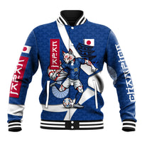 Personalized Japan Football Kitsune Mascot Baseball Jacket Japanese Pagoda Kitsune Mask Blue Samurai Style
