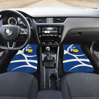 Personalized Japan Football Kitsune Mascot Car Mats Japanese Pagoda Kitsune Mask Blue Samurai Style