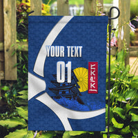 Personalized Japan Football Kitsune Mascot Garden Flag Japanese Pagoda Kitsune Mask Blue Samurai Style
