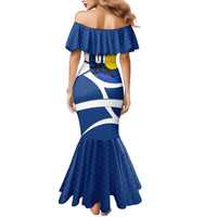 Personalized Japan Football Kitsune Mascot Mermaid Dress Japanese Pagoda Kitsune Mask Blue Samurai Style