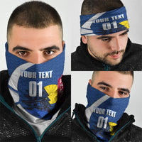 Personalized Japan Football Kitsune Mascot Neck Gaiter Japanese Pagoda Kitsune Mask Blue Samurai Style