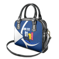 Personalized Japan Football Kitsune Mascot Shoulder Handbag Japanese Pagoda Kitsune Mask Blue Samurai Style