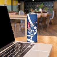 Personalized Japan Football Kitsune Mascot Skinny Tumbler Japanese Pagoda Kitsune Mask Blue Samurai Style