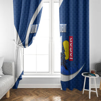 Personalized Japan Football Kitsune Mascot Window Curtain Japanese Pagoda Kitsune Mask Blue Samurai Style