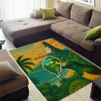 Sao Tome and Principe Tropical Island Area Rug with Bird and Cocoa Forest Print