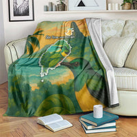 Sao Tome and Principe Tropical Island Blanket with Bird and Cocoa Forest Print