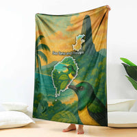 Sao Tome and Principe Tropical Island Blanket with Bird and Cocoa Forest Print