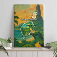 Sao Tome and Principe Tropical Island Canvas Wall Art with Bird and Cocoa Forest Print