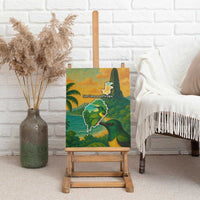 Sao Tome and Principe Tropical Island Canvas Wall Art with Bird and Cocoa Forest Print