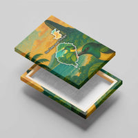 Sao Tome and Principe Tropical Island Canvas Wall Art with Bird and Cocoa Forest Print