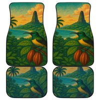 Sao Tome and Principe Tropical Island Car Mats with Bird and Cocoa Forest Print