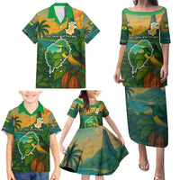 Sao Tome and Principe Tropical Island Family Matching Puletasi and Hawaiian Shirt with Bird and Cocoa Forest Print