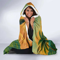 Sao Tome and Principe Tropical Island Hooded Blanket with Bird and Cocoa Forest Print