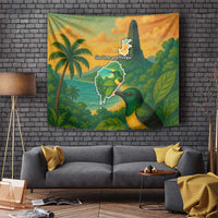 Sao Tome and Principe Tropical Island Tapestry with Bird and Cocoa Forest Print