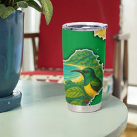 Sao Tome and Principe Tropical Island Tumbler Cup with Bird and Cocoa Forest Print
