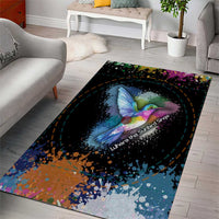 Where the Sunbird Sings Area Rug with Sao Tome and Principe Flag and Color Splash Art