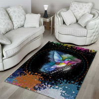 Where the Sunbird Sings Area Rug with Sao Tome and Principe Flag and Color Splash Art