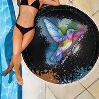 Where the Sunbird Sings Beach Blanket with Sao Tome and Principe Flag and Color Splash Art